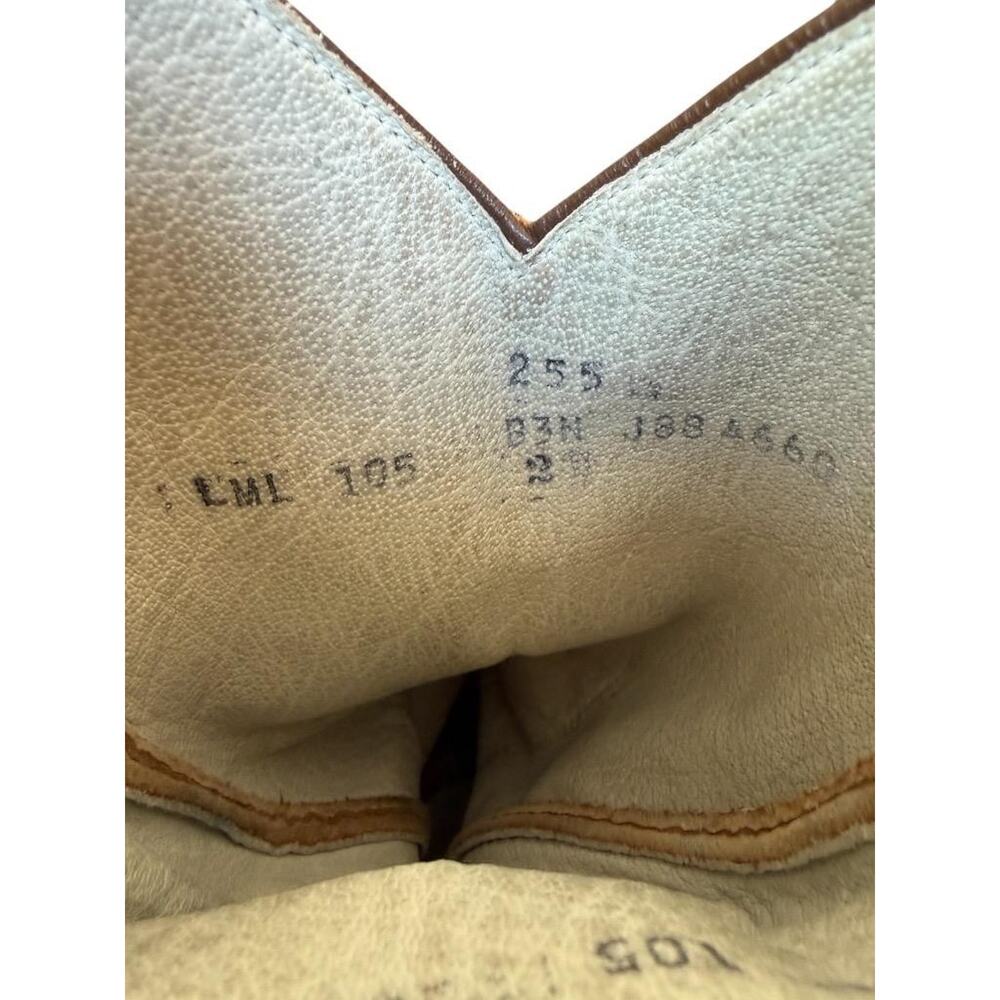 Vintage Larry Mahan Knee High Tan Leather Cowboy Boot Women size 5.5 - Picture 8 of 8